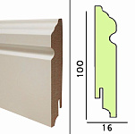 Плинтус МДФ TeckWood 100х16х2150 мм. Белый фигурный, 1 м.п.